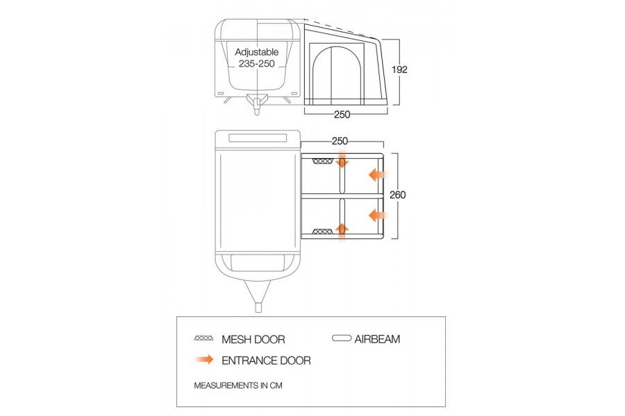 Vango Balletto 260 Dimensions