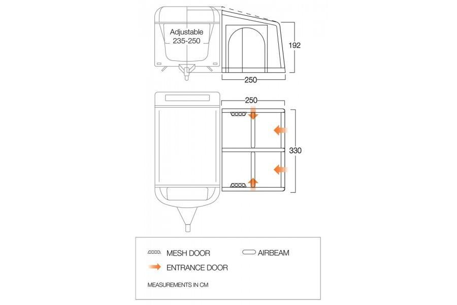 Vango Balletto 330 Dimensions