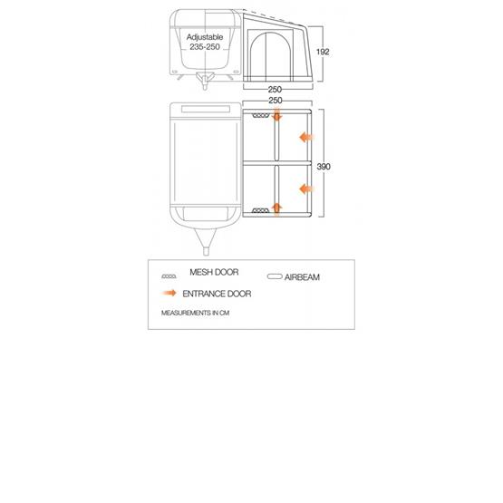 Vango Balletto 390 Dimensions