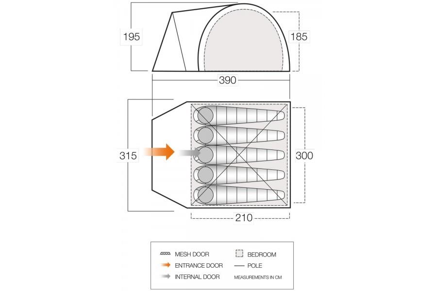 Vango Carron 500 Dimensions