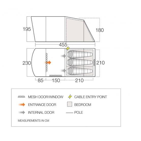 Vango Harris 350 Tent Floorplan