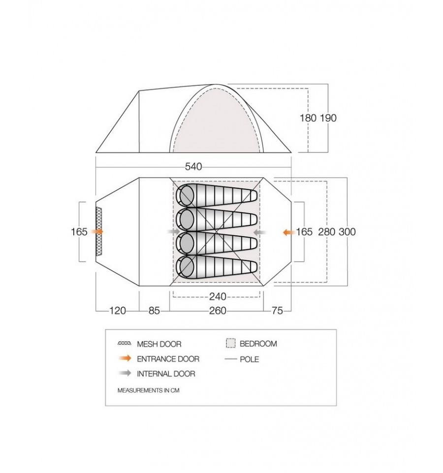 Vango Mokala 450 Dimensions