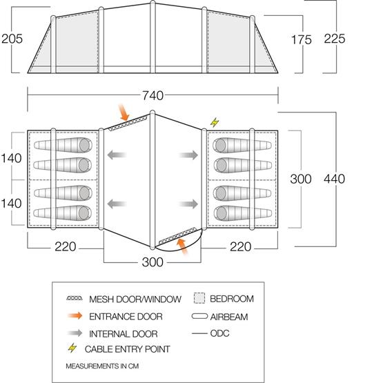 Vango Vesta Air 850XL Family Tent (2022) image 23