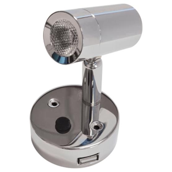 Vew Lighting Nano Led Cylinder Locker Spotlight with USB Charger