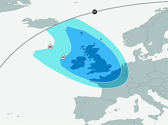 Astra 2 Satellite Footprint