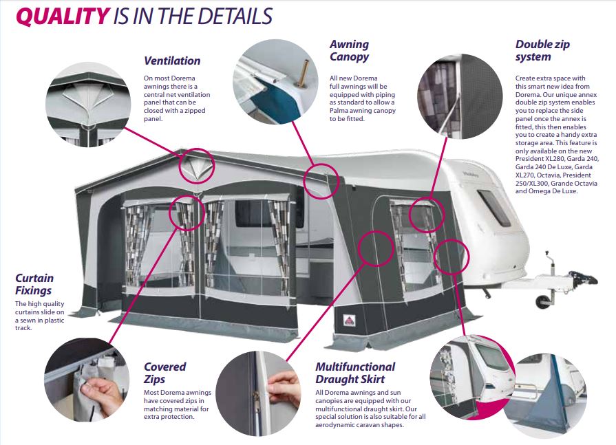 Dorema awning features