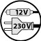 Can be used with either 12V or 230V