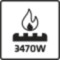 Burner output 3470W
