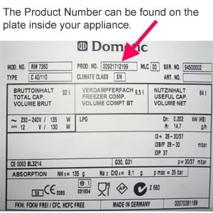 Dometic Product Number Plate