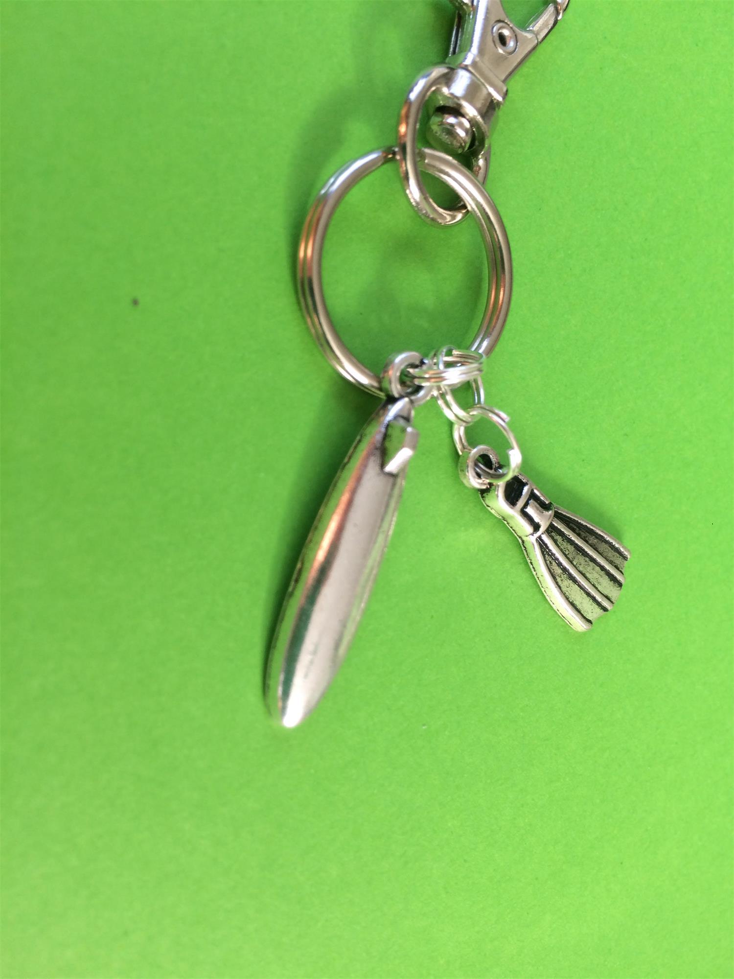 Surfboard and fin (flipper) keyring great christmas/ birthday gift