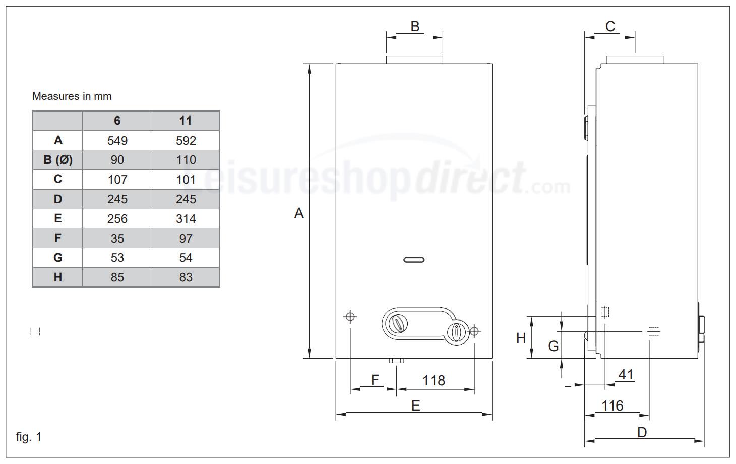 Morco Primo 11 Litre LPG Water Heater | Morco water heater |  Leisureshopdirect