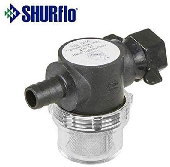Shurflo strainer, barbed inlet to 1/2" nut Shurflo Strainers