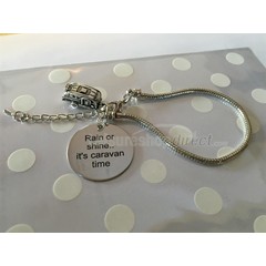 ^^^Rain or shine......it^^^s caravan time^^^ Caravan charm snake bead bracelet christmas / birthday present