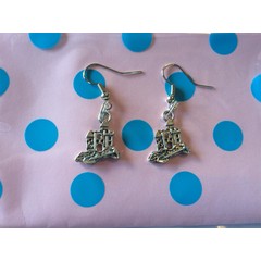 Sandcastle earrings great christmas/ birthday gift hook ear rings