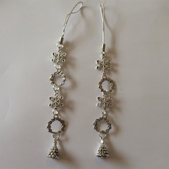 2 x christmas tree decorations with snowflakes, wreaths and beautifully detailed 3d christmas trees 