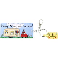 Happy Caravanners live here! Smiley Signs keyring
