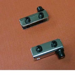 Hinge for glass door on bathroom cabinet
