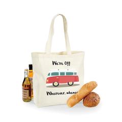 Campervan design  maxi shopping bag- We^^^re off,  wherever whenever!- retro campervan! fab gift