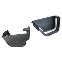 DLS Holiday Home Gutter End Cap Set- Left and Right Hand Caps in Graphite
