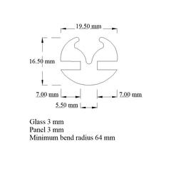 Glazing Rubber 3mm Glass X 3mm Panel 