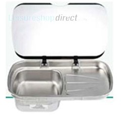 Spinflo Argent Sink and Drainer with Glass Lid + Spare Parts