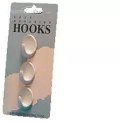 Beige Small Oval Hook  - Pack 3