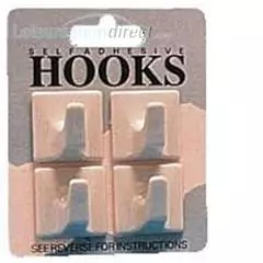 Beige Small Square Hooks- Pack 4