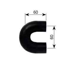 Alde rubber u bend 60mm c/w clips