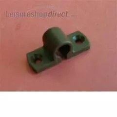 Screw on guide for toilet door bar catch