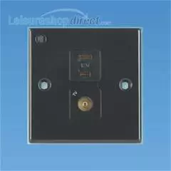 12 volt and TV Socket - Black