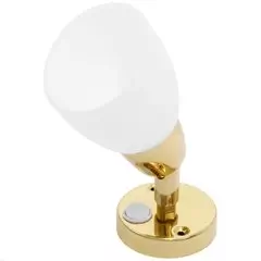 AAA LED Adjustable Reading Light Frost Shade Brass 10-30V