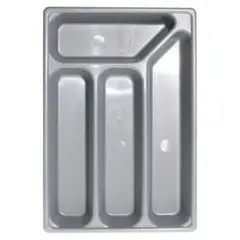 AG Plastic Cutlery Tray with 4 Compartments 356 x 243mm (Silver)