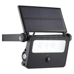 AG Solar Powered Security Floodlight with PIR Black (200lm / 2W)