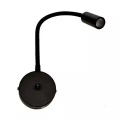 Black Flexi Spotlight with USB Port (12V / 2W / Warm White / IP20)