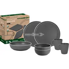 Brunner tête-à-tête Dolomit Grey 8-piece Dinner Set