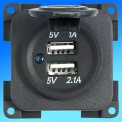 C-Line Twin USB Socket – 5 Volt, 1 Amp ~~~ 2.1 Amp
