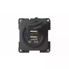 CBE 12v Twin USB Socket - Dark Grey