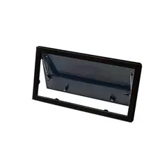 CWD Campervan Hinged Window Curved Black Alloy Frame 500 x 450mm