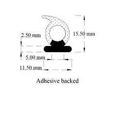 Door seal, self adhesive