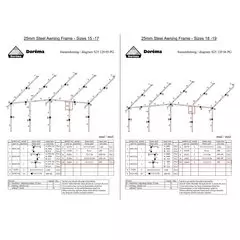 Dorema Ø25mm Steel Top Leg Support Pole for Daytona Awning