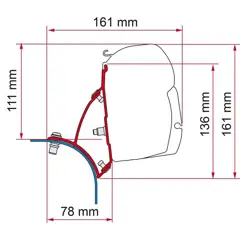 Fiamma F45 Bracket for VW T5/T6 Transporter Lift Roof LHD - Deep Black