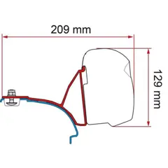 Fiamma VW T5/T6 Multivan Bracket Kit for F43 Awning LHD - Deep Black