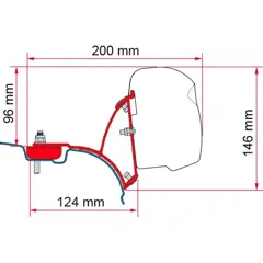 Fiamma VW T5/T6 Transporter Brackets for F43 Awning RHD - Deep Black
