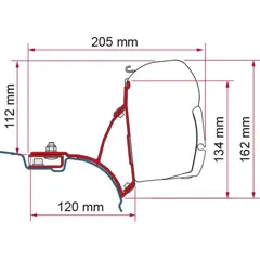 Fiamma VW T5/T6 Transporter Brackets for F45 Awning RHD - Deep Black