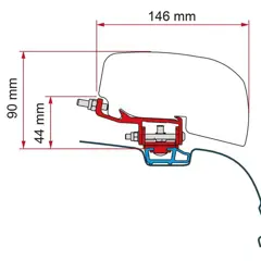 Fiamma VW T6 Transporter Multirail Brackets for F40 Awning Deep Black