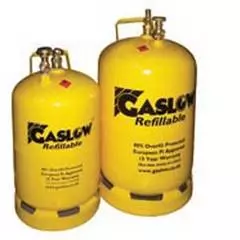 Gaslow refillable cylinders and fittings