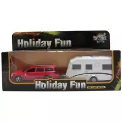 Kids Globe Die Cast Metal Holiday Fun Car ~~~ Caravan Set 