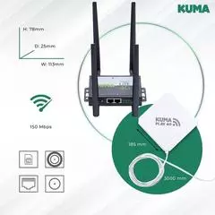 Kuma Connect Play 4G to Wifi Router ~~~ Indoor Suction Mount Antenna