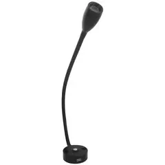 Long Neck Black LED Reading Light (Cool White / Touch Dimmable / USB)