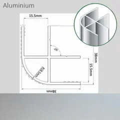 Morland Corner Profile Aluminium Finish 38 x 38 x 2200mm